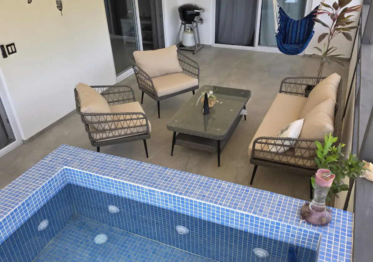 Covered Terrace & Hot Tub 1